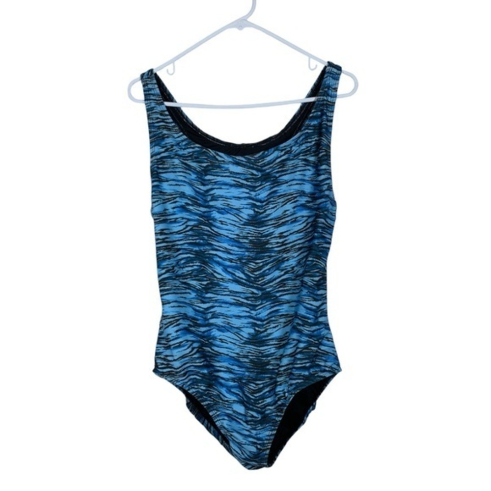 Illusions Blue Training Athletic Swimsuit Size 38 Large NWT #VEG-0310